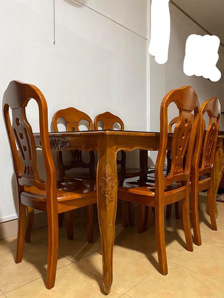 6 Seater Rectangular Dining Table Furniture Home Living Furniture Tables Sets On Carousell