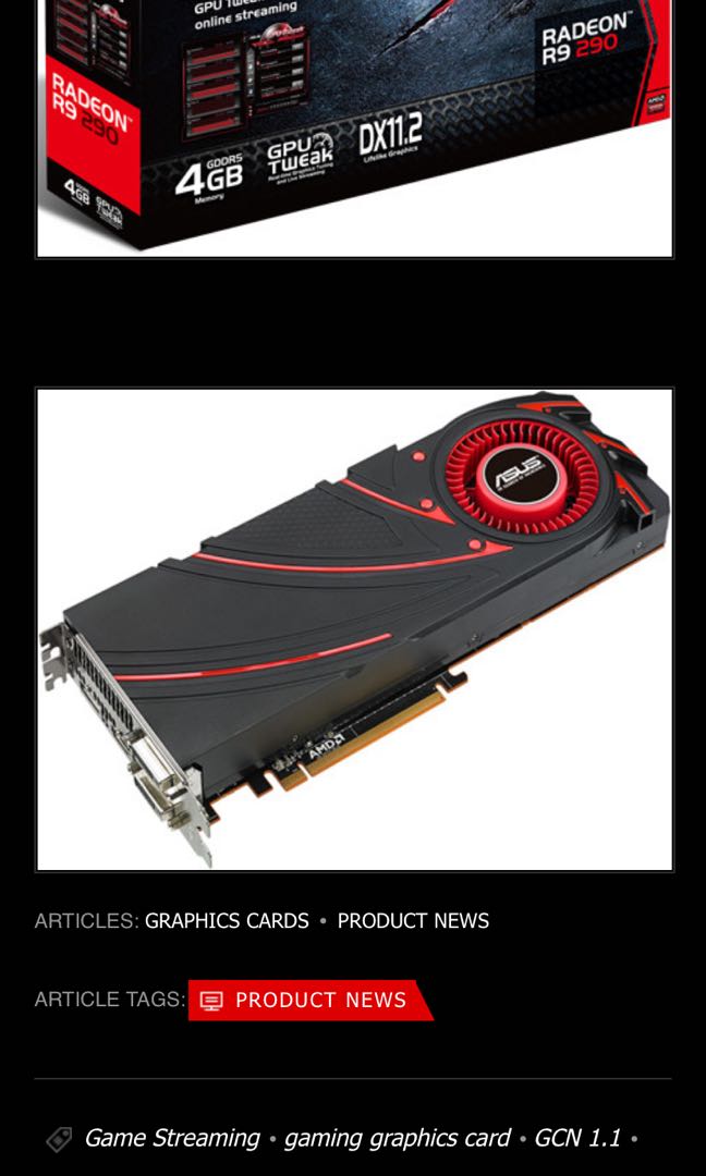 Asus Amd R9 290 Computers Tech Parts Accessories Computer Parts On Carousell