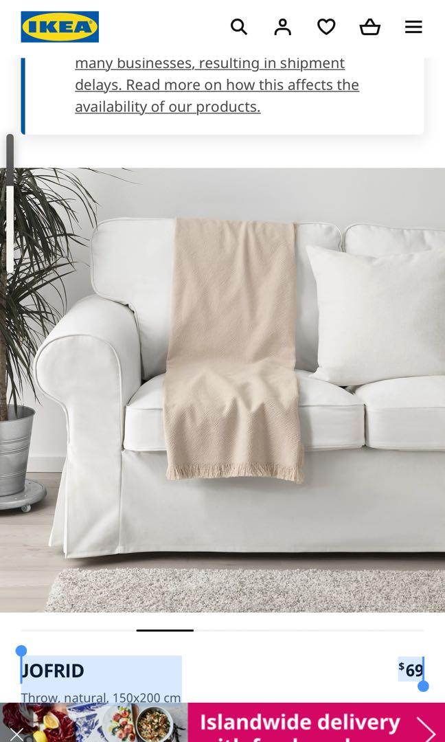 BN Ikea Jofrid Throw, Furniture & Home Living, Bathroom & Kitchen Fixtures on Carousell