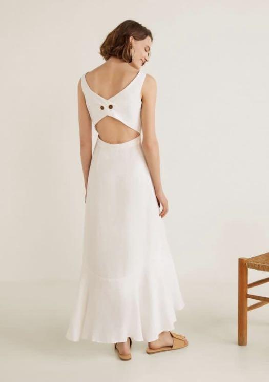 Mango ruffled linen dress 2025