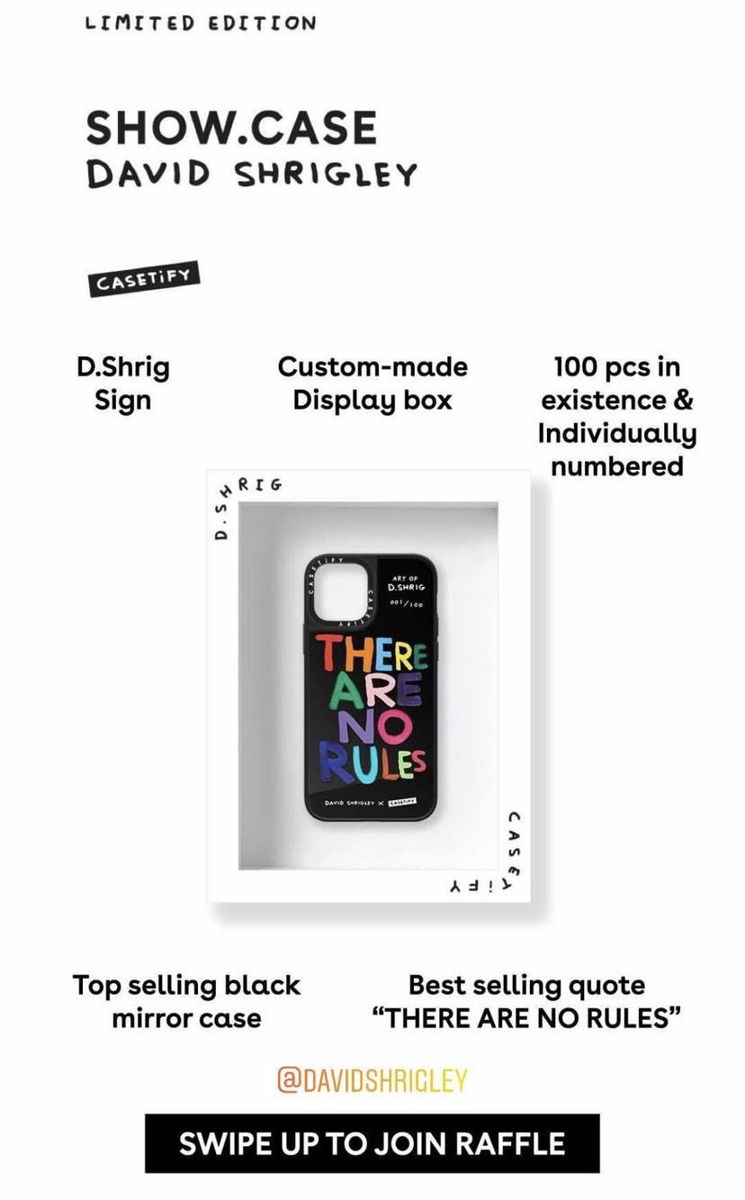 Casetify X David Shrigley Limited Edition Frame Set iphone 12, 手提電話, 電話