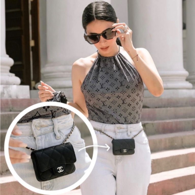 Chanel belt store with mini bag