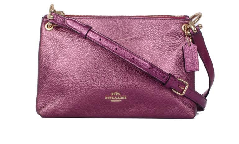 COACH Mia IM/Metallic Berry Crossbody Bag, Luxury, Bags & Wallets on  Carousell