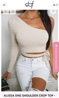 Dolly girl One shoulder crop - pale beige