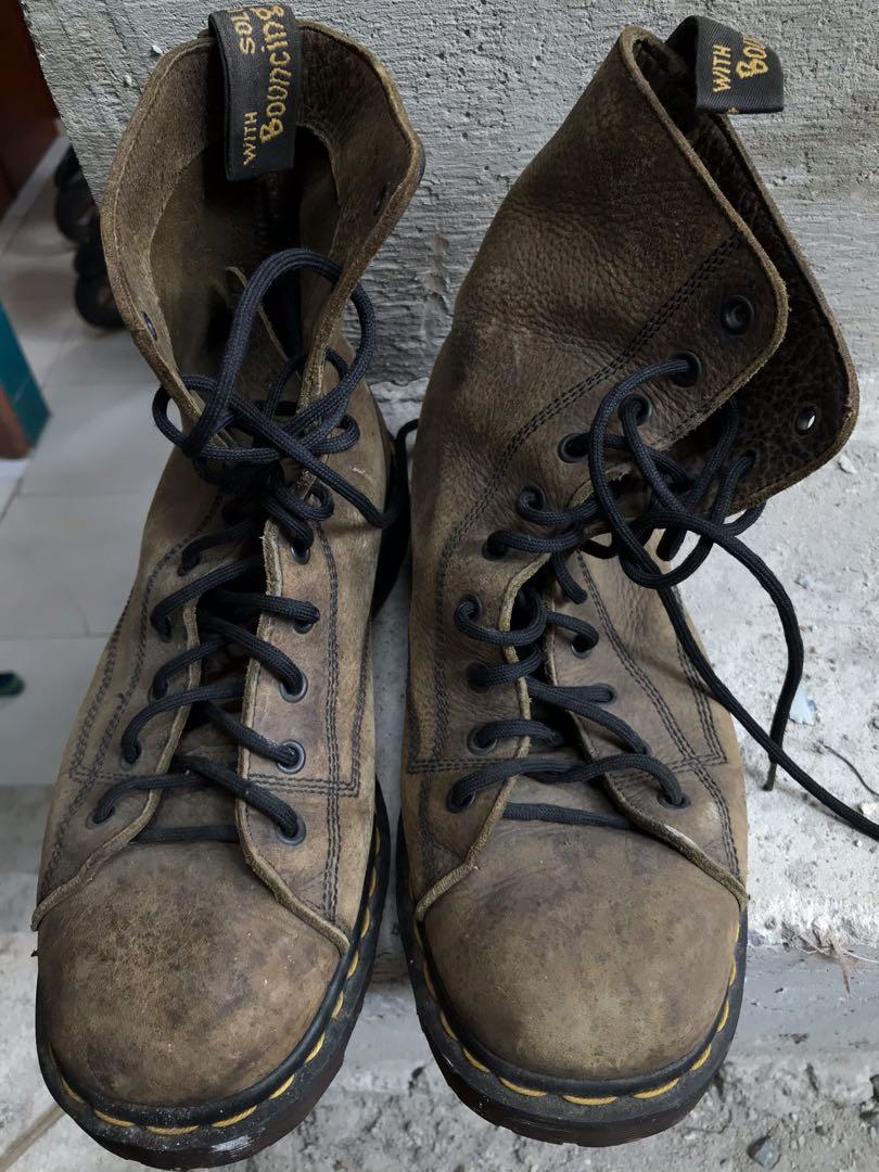 green canvas doc martens