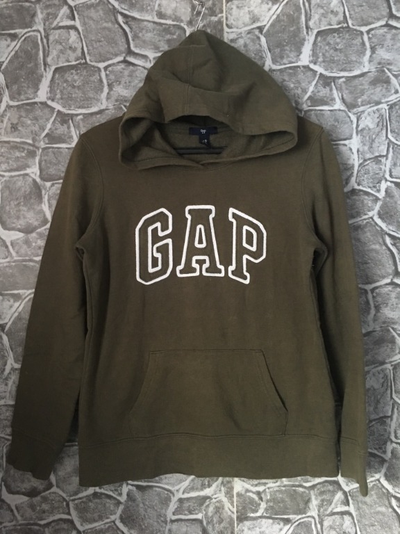 Olive green gap hoodie on sale