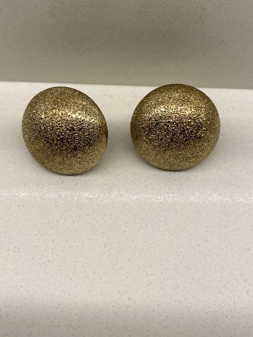 Gold button ear studs Women s Fashion Jewelry Organisers