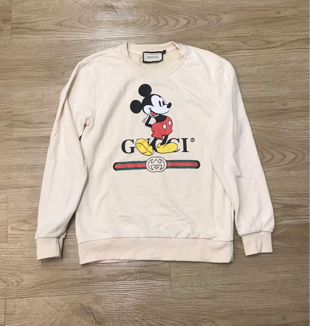 Gucci Mickey Sweatshirt, Men's Fashion, Tops & Sets, Tshirts & Polo Shirts  on Carousell