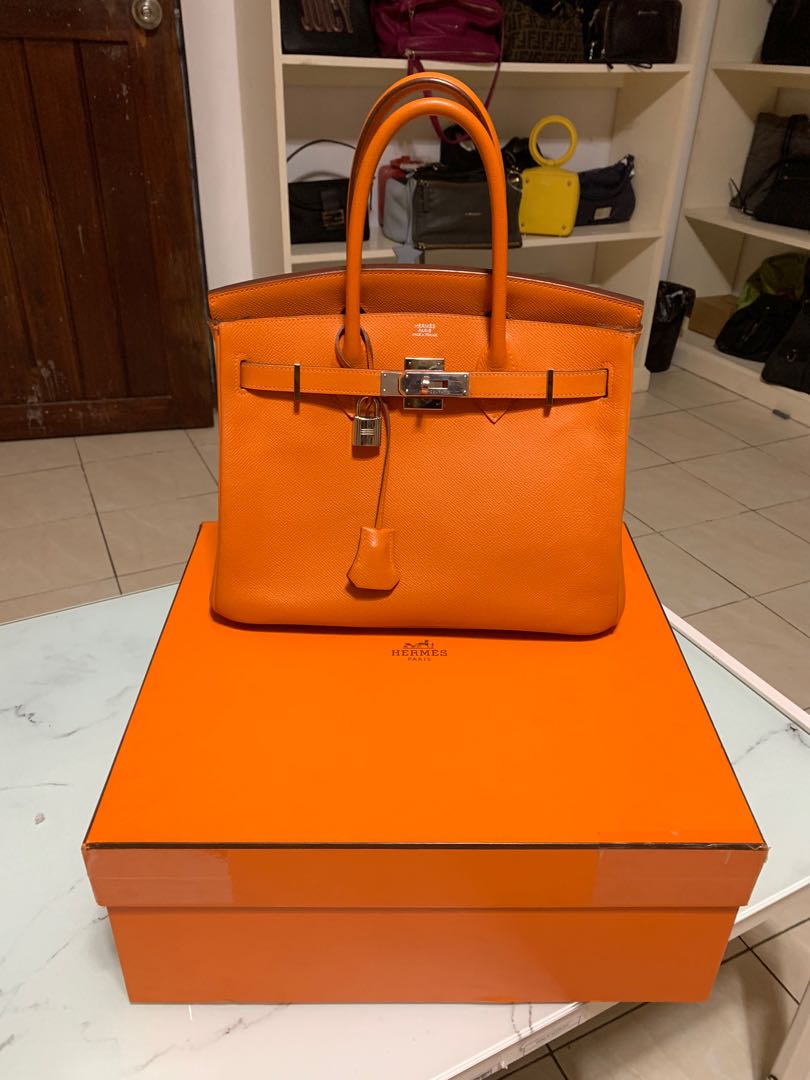 vionarosalina carried #Hermes birkin 30 orange togo leather with