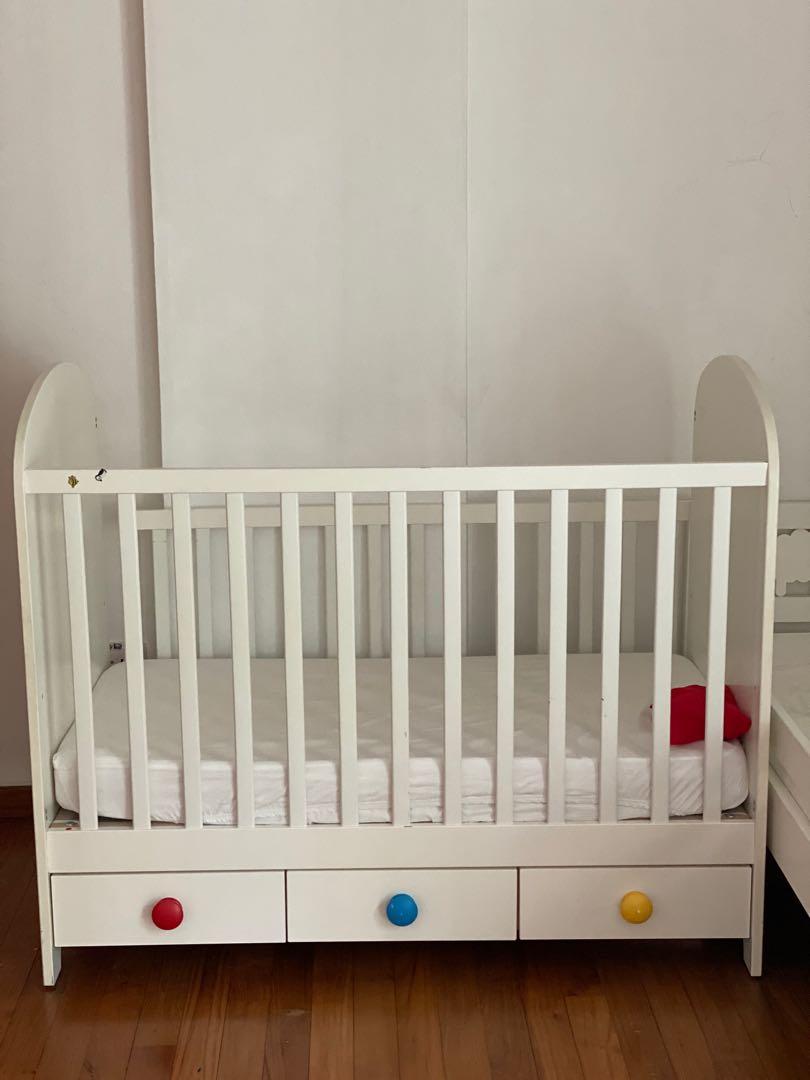 Ikea baby cot with drawers, Furniture & Home Living, Furniture, Bed