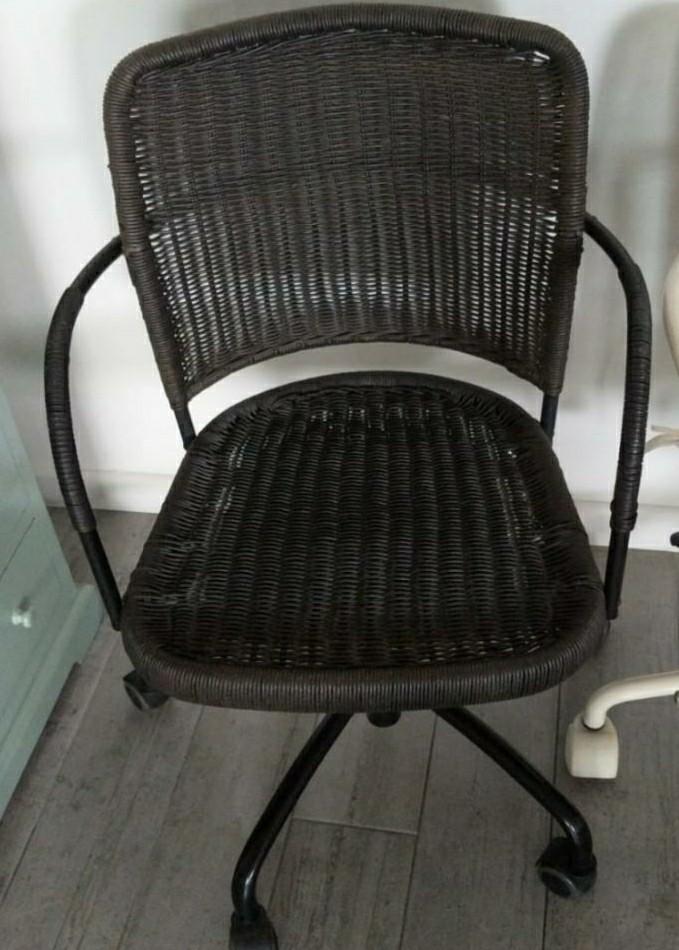 Ikea rattan on sale office chair