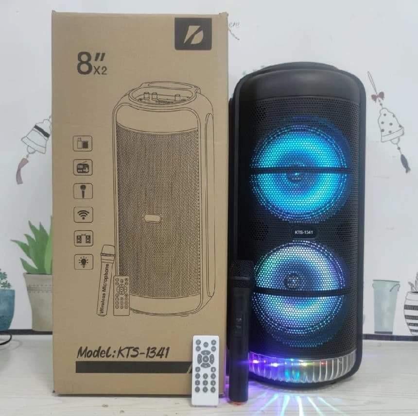 KTS-1341 karaoke Bluetooth speaker with remote and wireless (Category: Soundbars, Speakers & Amplifiers) located in Manila. Submitted by saguittarian06 (Listing ID 1092894144, Image 1). Description: KTS-1341 karaoke Bluetooth speaker with remote and wireless 🎤 Reseller 1850php Speaker drive size:8” x2 May adjust bass,treble.