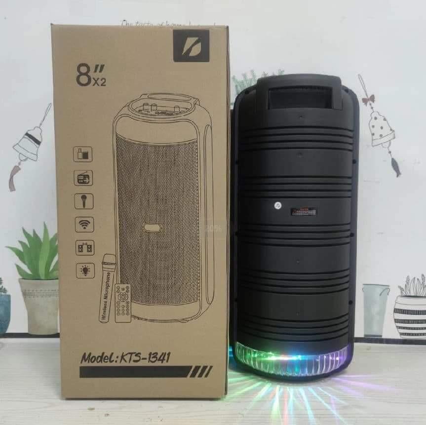 KTS-1341 karaoke Bluetooth speaker with remote and wireless (Category: Soundbars, Speakers & Amplifiers) located in Manila. Submitted by saguittarian06 (Listing ID 1092894144, Image 3). Description: KTS-1341 karaoke Bluetooth speaker with remote and wireless 🎤 Reseller 1850php Speaker drive size:8” x2 May adjust bass,treble.