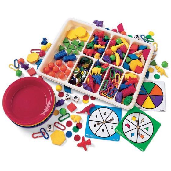 Learning Resources Super Sorting Set (Category: Educational & Learning Toys) located in Shah Alam. Submitted by cikciklynn (Listing ID 1092824997, Image 2). Description: The item still new & seal. What is included in the set? Sorting tray Cube with numbers 3 activity fields with an arrow 6 plates for sorting 36 dinosaur figures 36 transport figures 36 fruit figurines 72 animal figurines farm 100 geometric blocks 102 connecter paper clips 250 tran