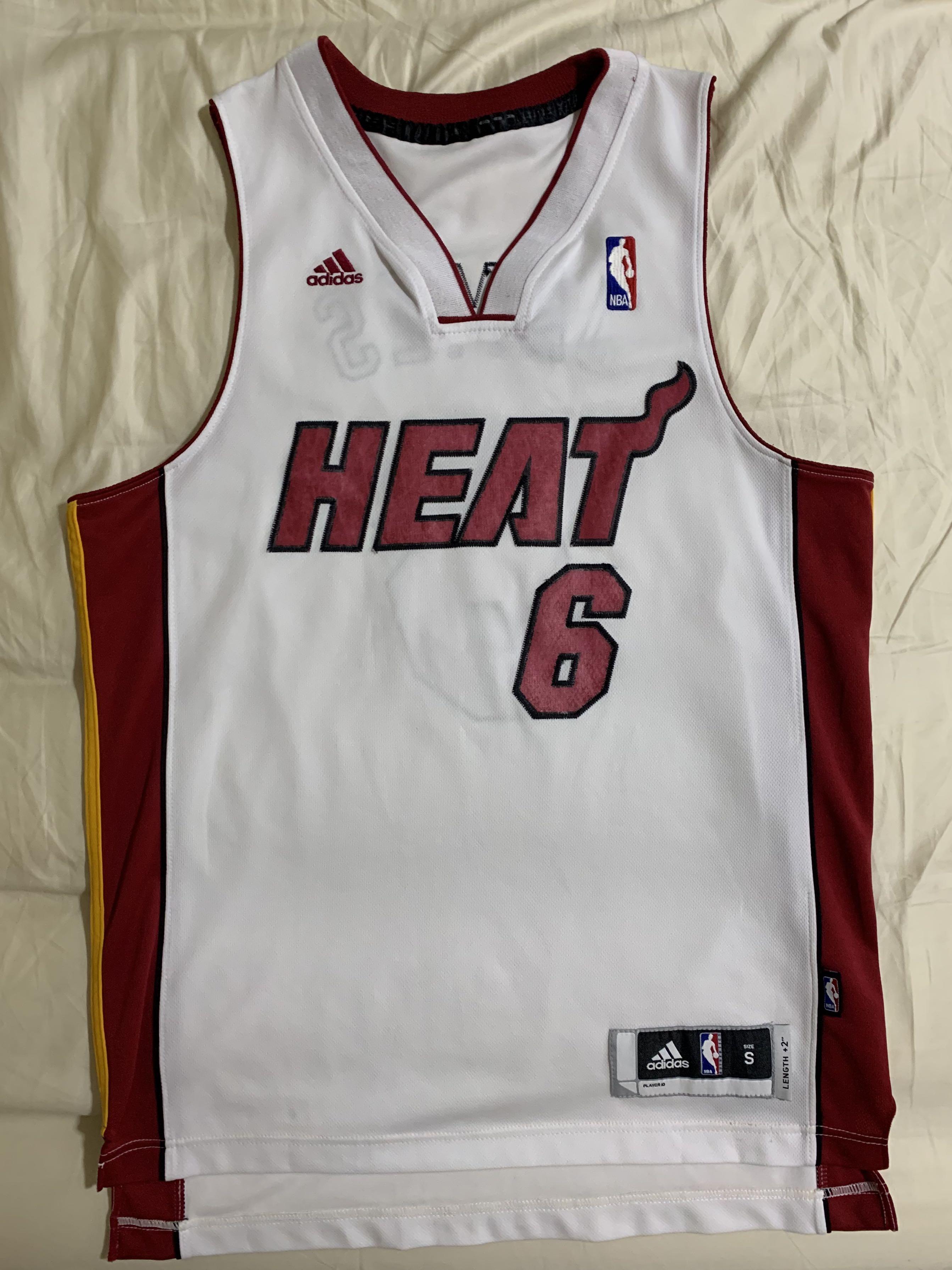 Adidas Miami Heat Home White LeBron James #6 Authentic Swingman