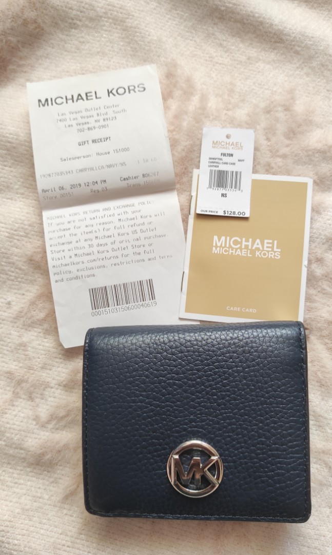 Michael Kors Fulton Carryall Card Case Leather, Women's Fashion, Bags