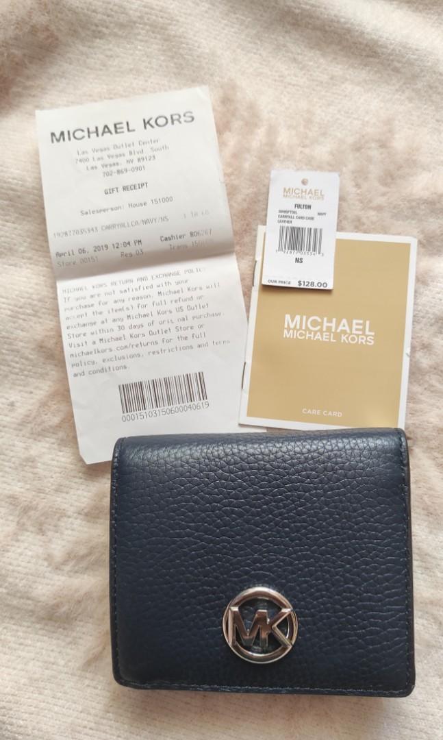 Michael Kors Fulton Carryall Card Case Leather, Women's Fashion, Bags