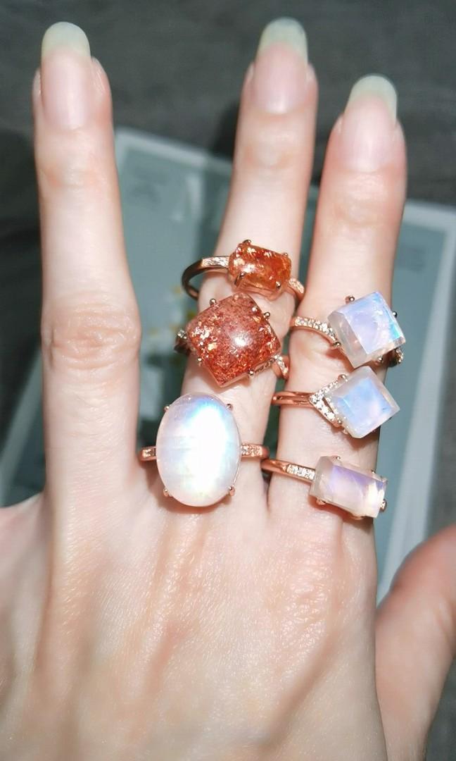 Sunstone moonstone new arrivals ring