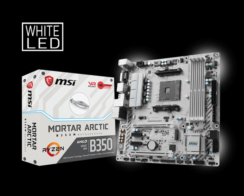 Motherboard MSI b350m mortar arctic for Ryzen Computers Tech Parts Accessories Computer Parts on Carousell