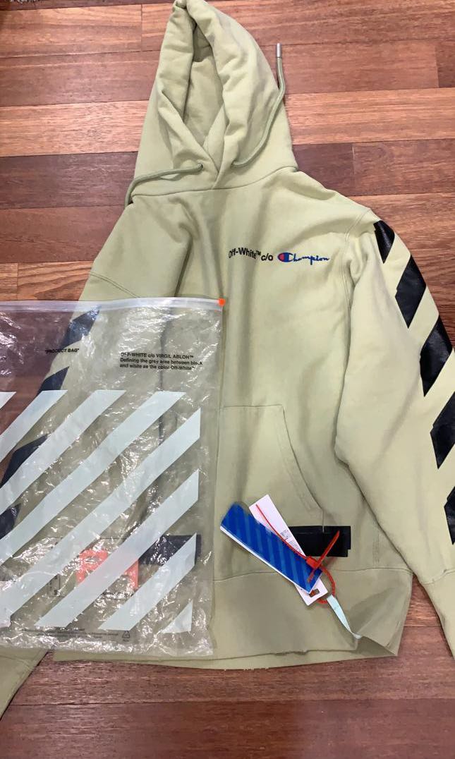 Off White X Champion Hoodie Men s Fashion Tops Sets Hoodies