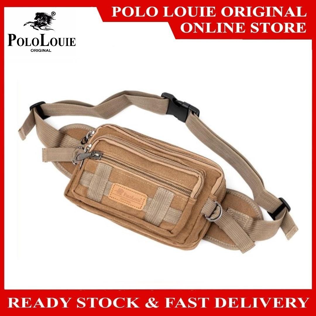 Original Polo Louie Men Waist Bag Multi Compartment Chest Bag Trendy Pouch  Bag Crossbody Bag Shoulder Sling Bag