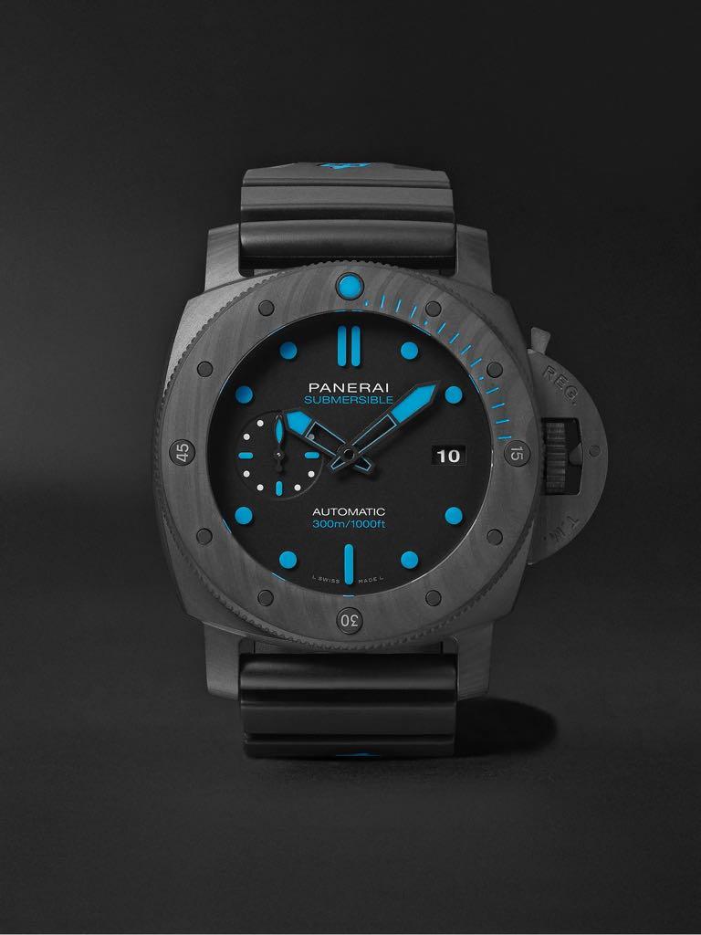 Panerai Submersible Carbotech Carbon Fibre 47mm Black Dial Rubber Strap PAM01616 NEW UNWORN