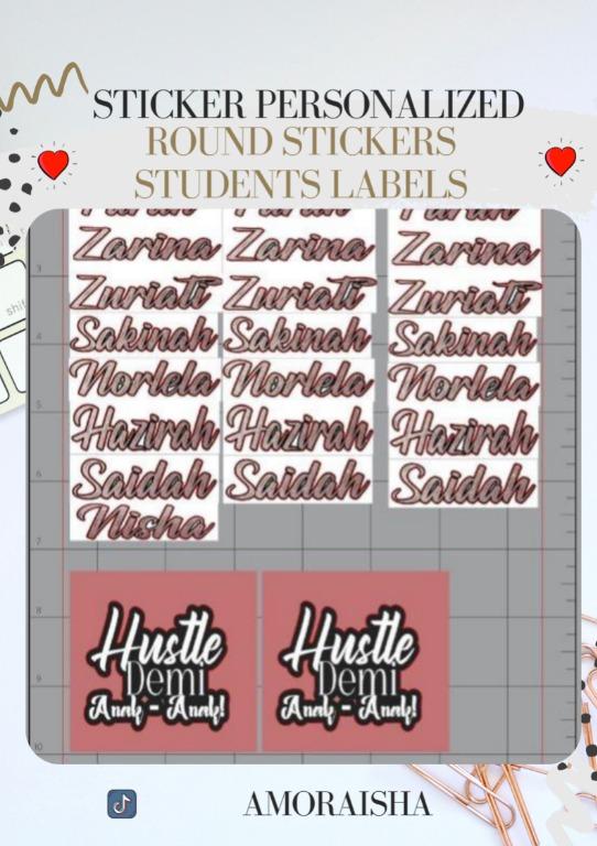 !Personalized Customise Name Sticker label Print express - decal ...