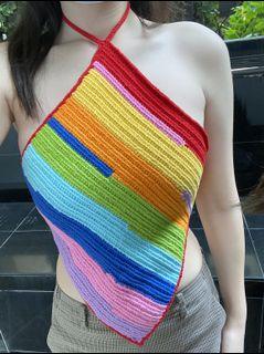 Rainbow Crochet Halter Top 🌈