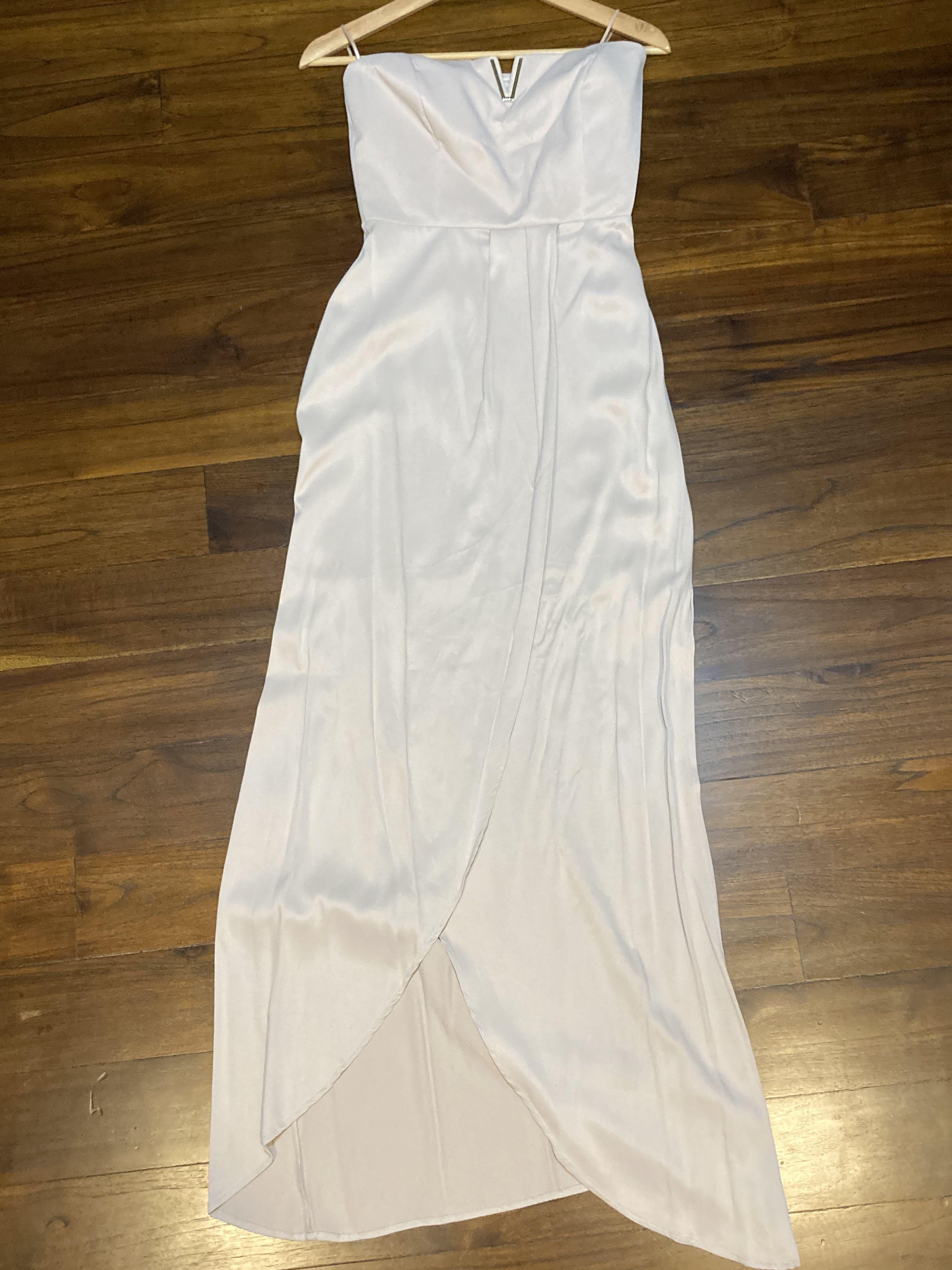 REISS dusty pink structured corset top evening gown Women s
