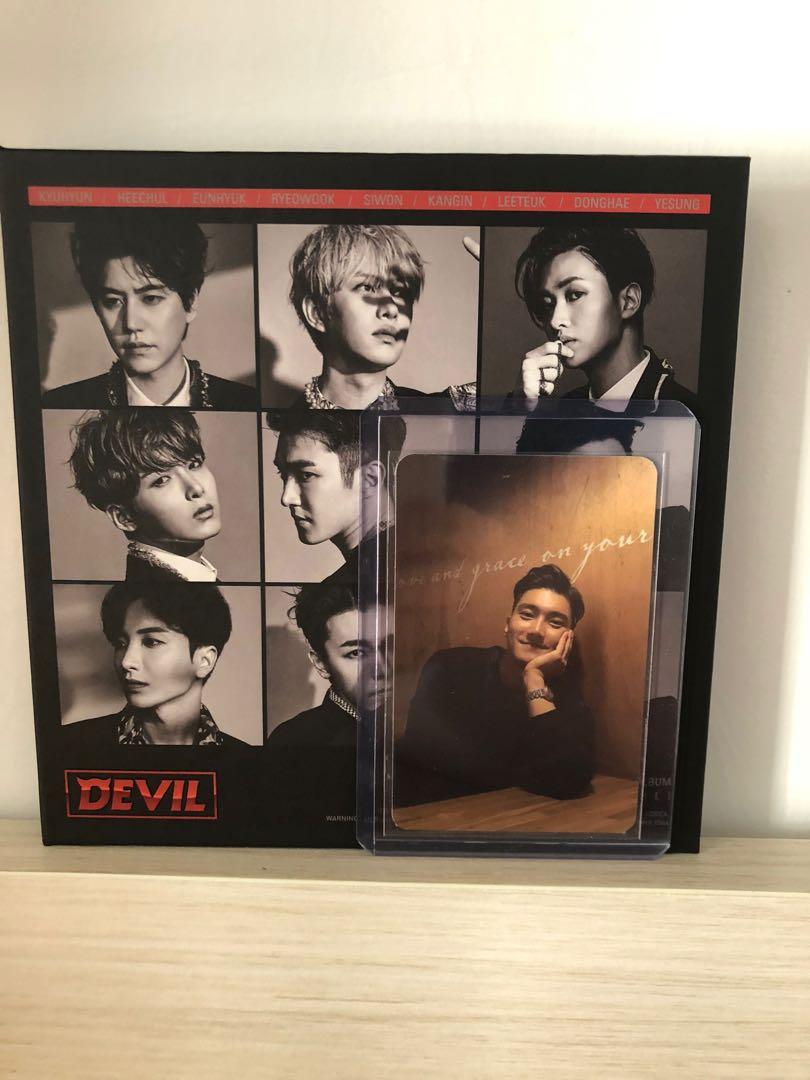 Super junior Devil （分類：韓流周邊）位於 Hong Kong。 由 sssskiki 提交（商品編號 1092874674，圖片 1）。簡介： 退坑出sj專輯 配置如圖 封面有小瑕疵可dm睇 ✨AlipayHK/轉數快 可面交/郵寄 。