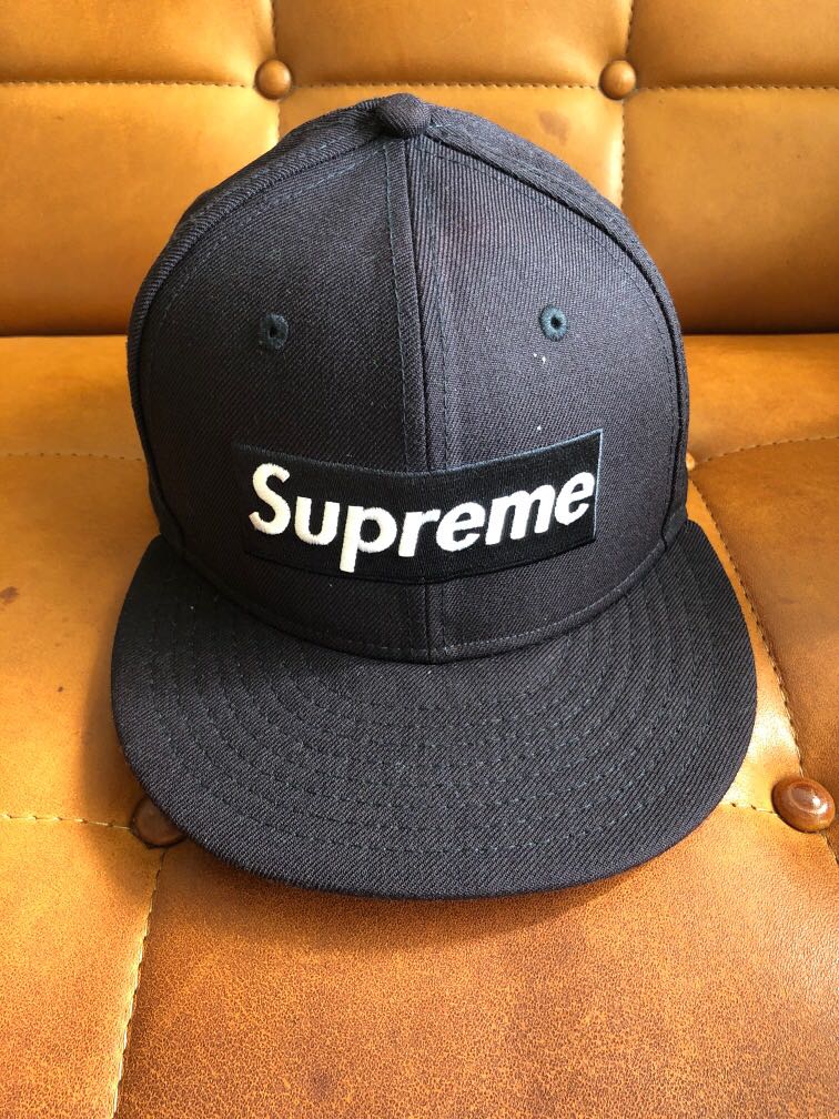 Supreme X New Era logo RIP Fitted hat (Dark Blue), Men's Fashion