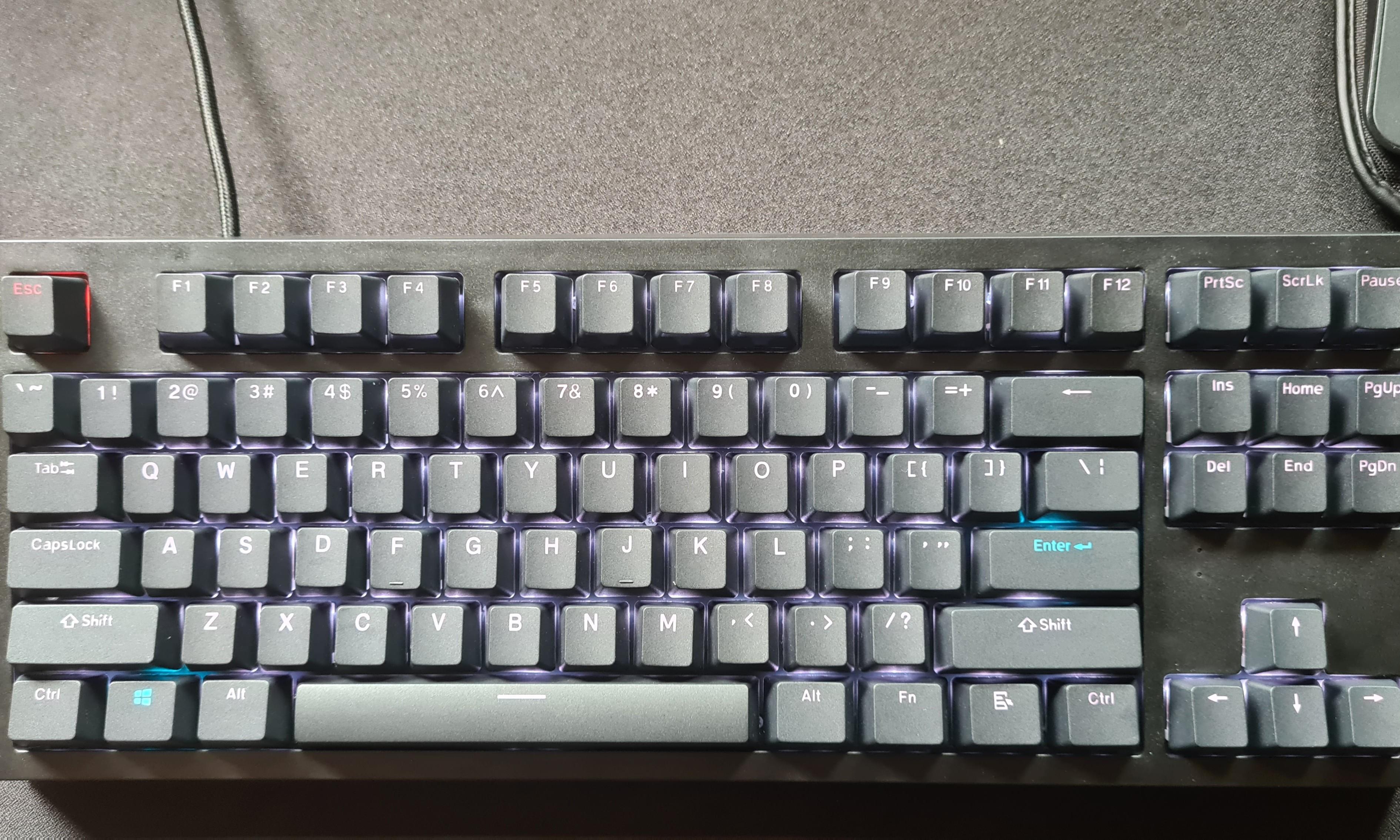 Tecware Phantom TKL (Category: Computer Keyboard) located in Singapore. Submitted by marclee_98 (Listing ID 1092895653, Image 1). Description: Tecware Phantom RGB with Outemu Black Switches (Linear) or Outemu Blue Switches. Get both sets of switches for $20. Phantom Shroud (+$10) and PBT keycaps (+$29)..