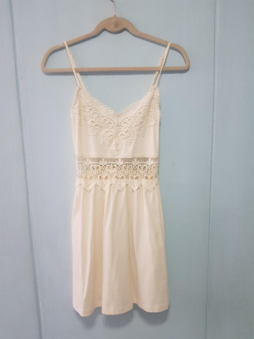 Topshop cream lace discount dress