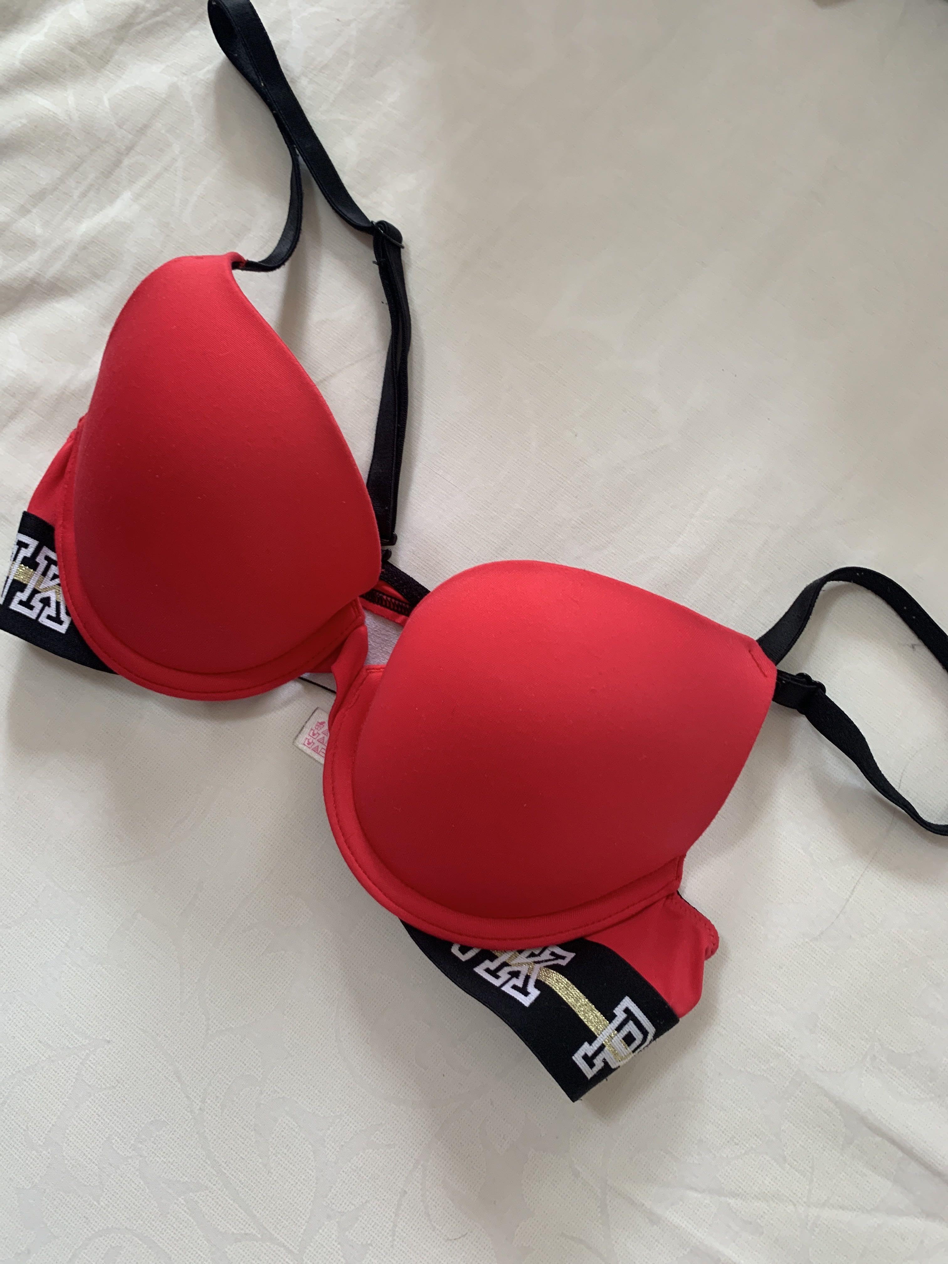 Victoria's Secret PINK Red Push-up Bra 32A, Women's Fashion, New  Undergarments & Loungewear on Carousell