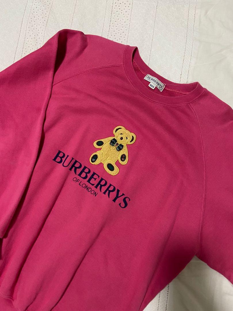 vintage pink burberry teddy bear sweater, Women's Fashion, Tops,  Longsleeves on Carousell