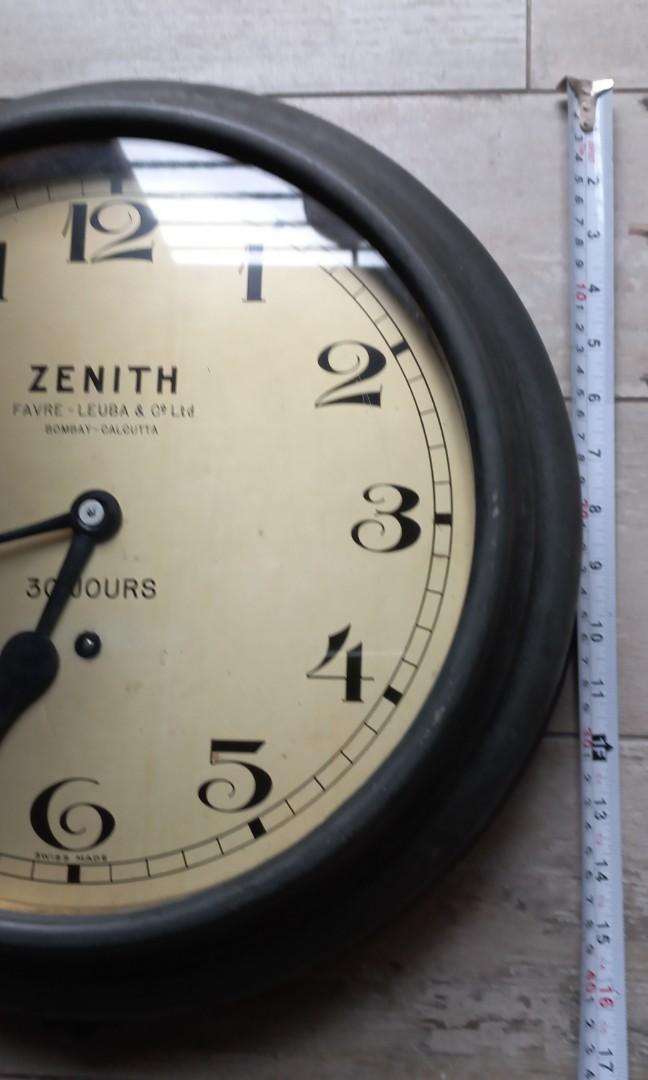 Vintage ZENITH wall clock swiss made, Furniture & Home Living, Home