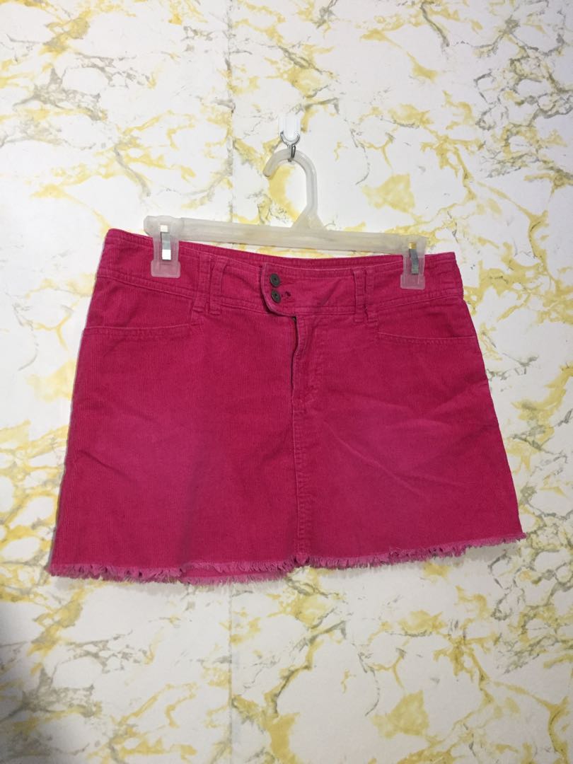Hot pink corduroy skirt