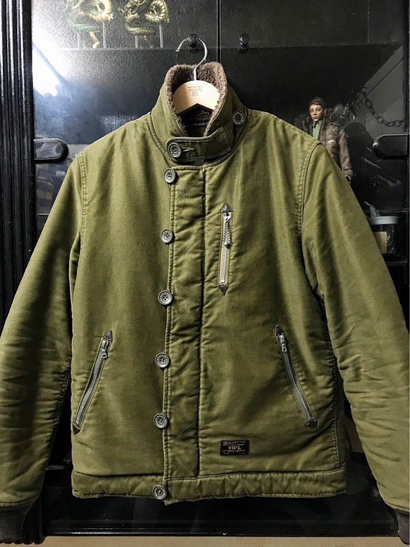 Wtaps 11aw m43 n1 bone jacket logo m-43 size s olive tet, 男裝
