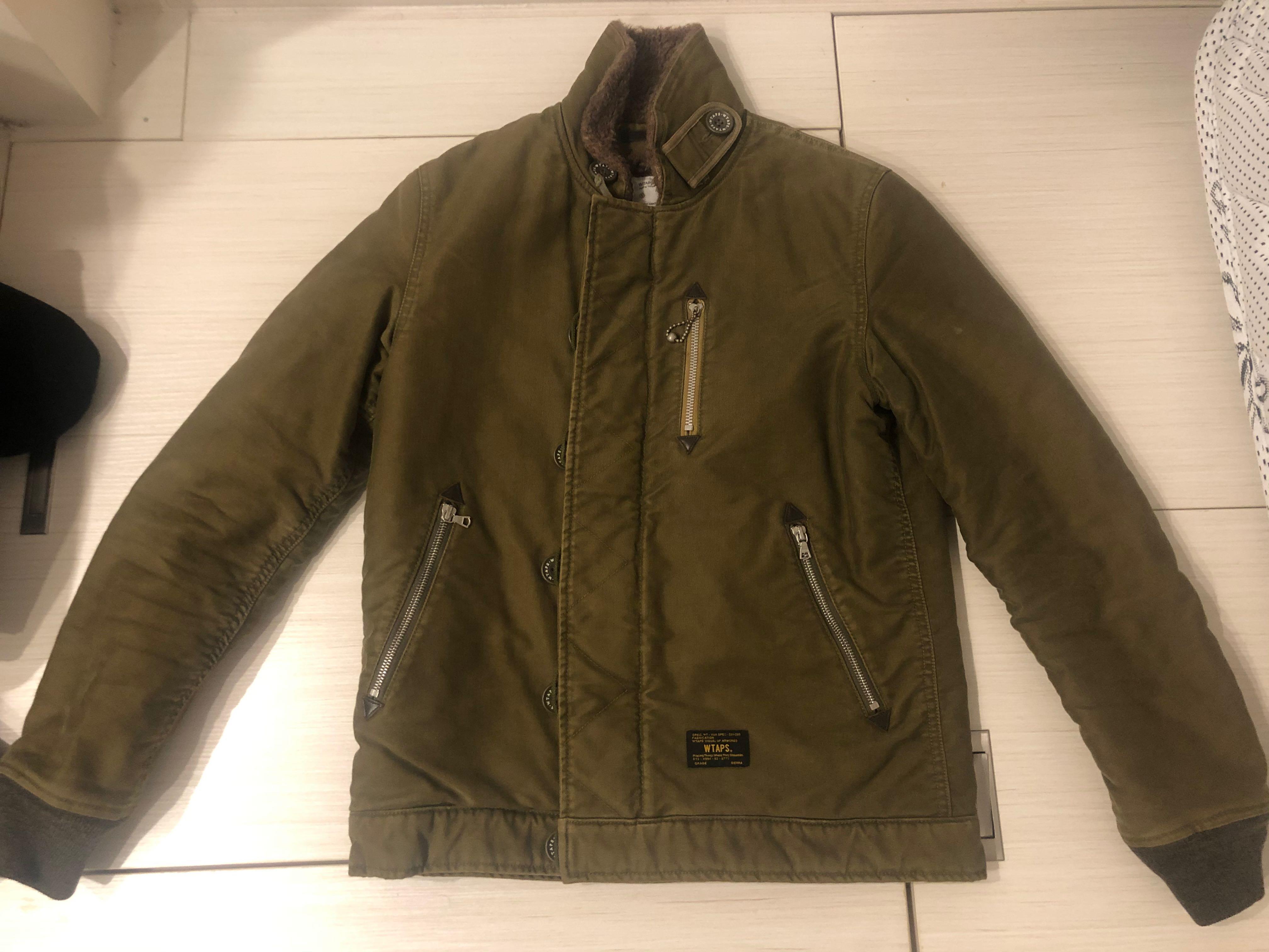 Wtaps 11aw m43 n1 bone jacket logo m-43 size s olive tet, 男裝 