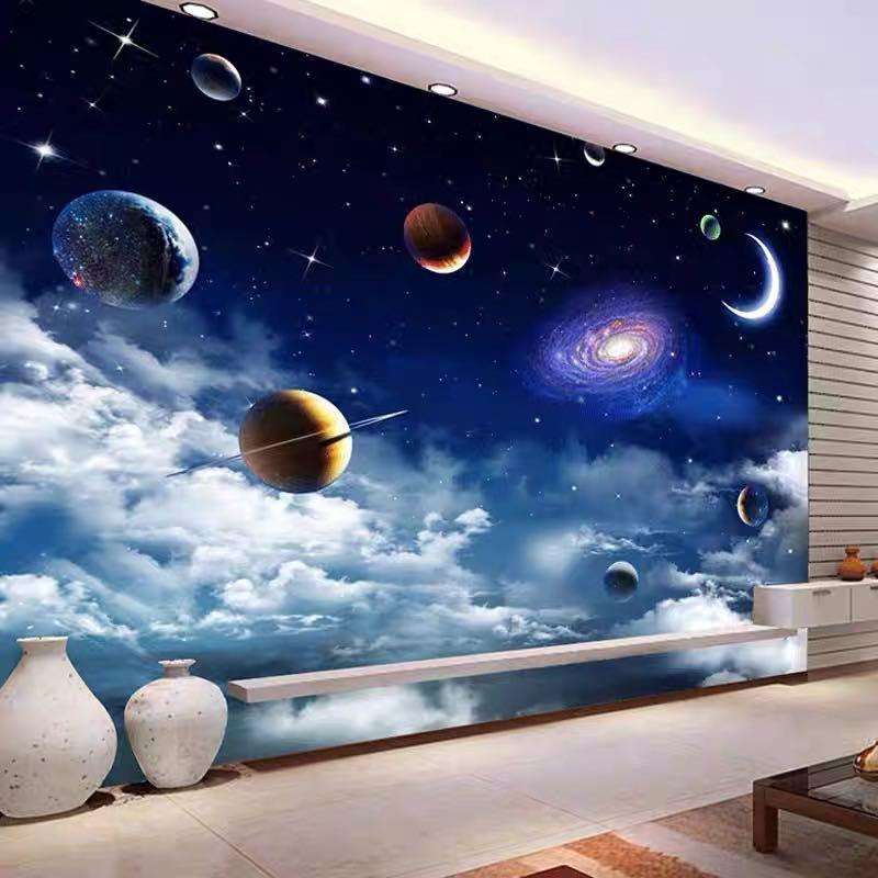 Polished Multicolor Space Printed 3D Wallpaper, For Home