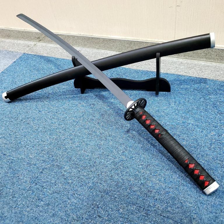 現貨竈門炭治郎二代金屬1 1 同人誌cosplay 模型長105cm Metal 重量還原手感未開封不鋒利仿日輪刀kamado Tanjirou かまどたんじろう鬼滅之刃獨特的黑色日輪刀刀鍔為黑色日輪 玩具