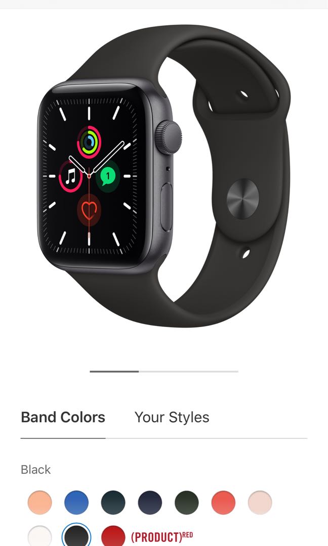ブラック系有名な高級ブランド Apple Watch SE GPS スペースグレイ