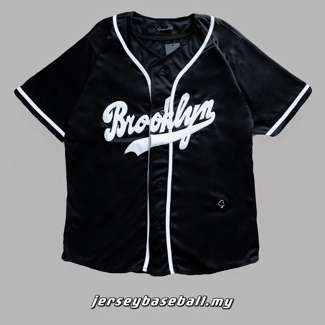 Black brooklyn baseball jersey clearance
