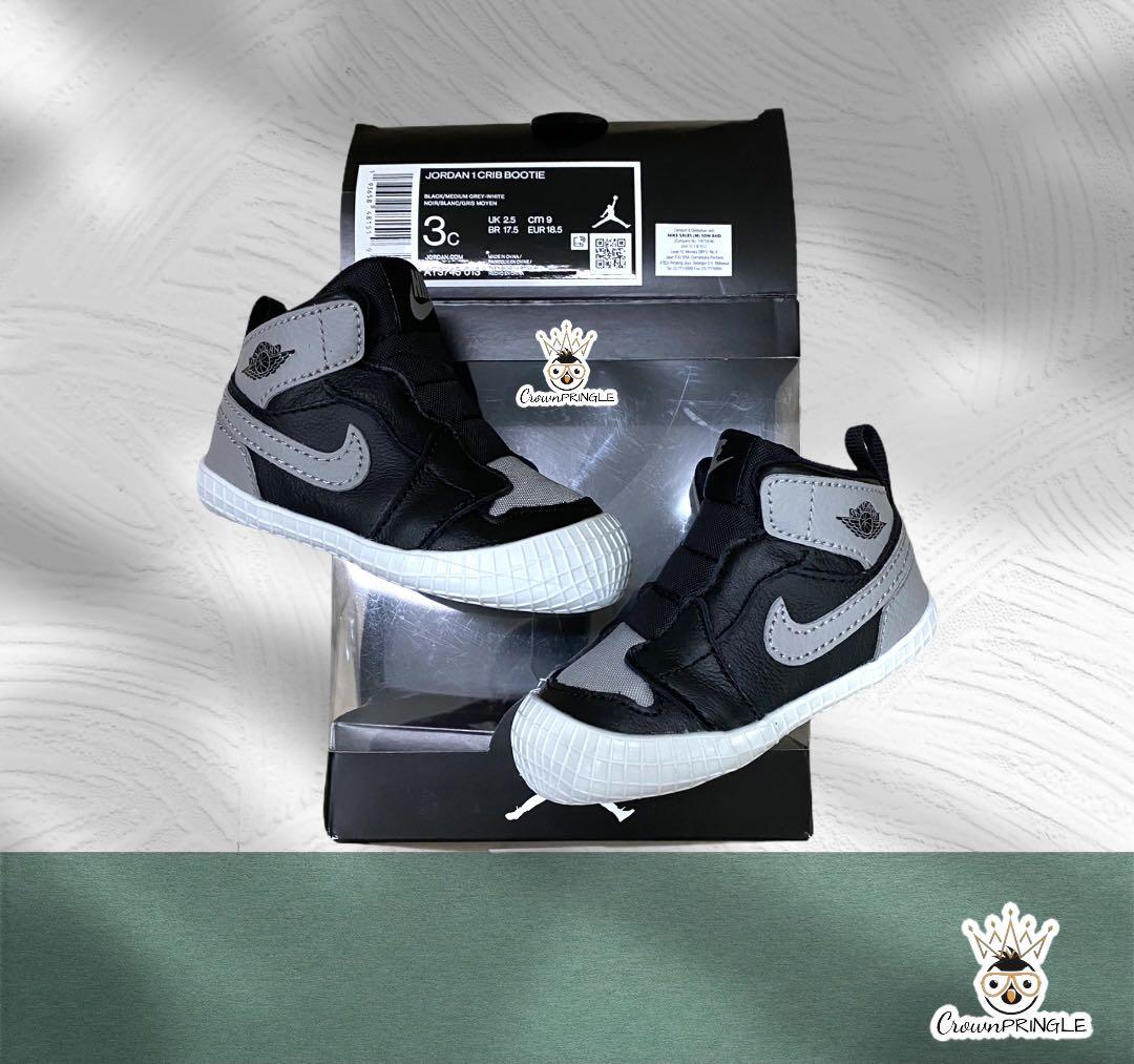 BNEW Nike Jordan Mid black/grey Shadow crib bootie 3c, Sports Equipment, Other Sports and Supplies on Carousell