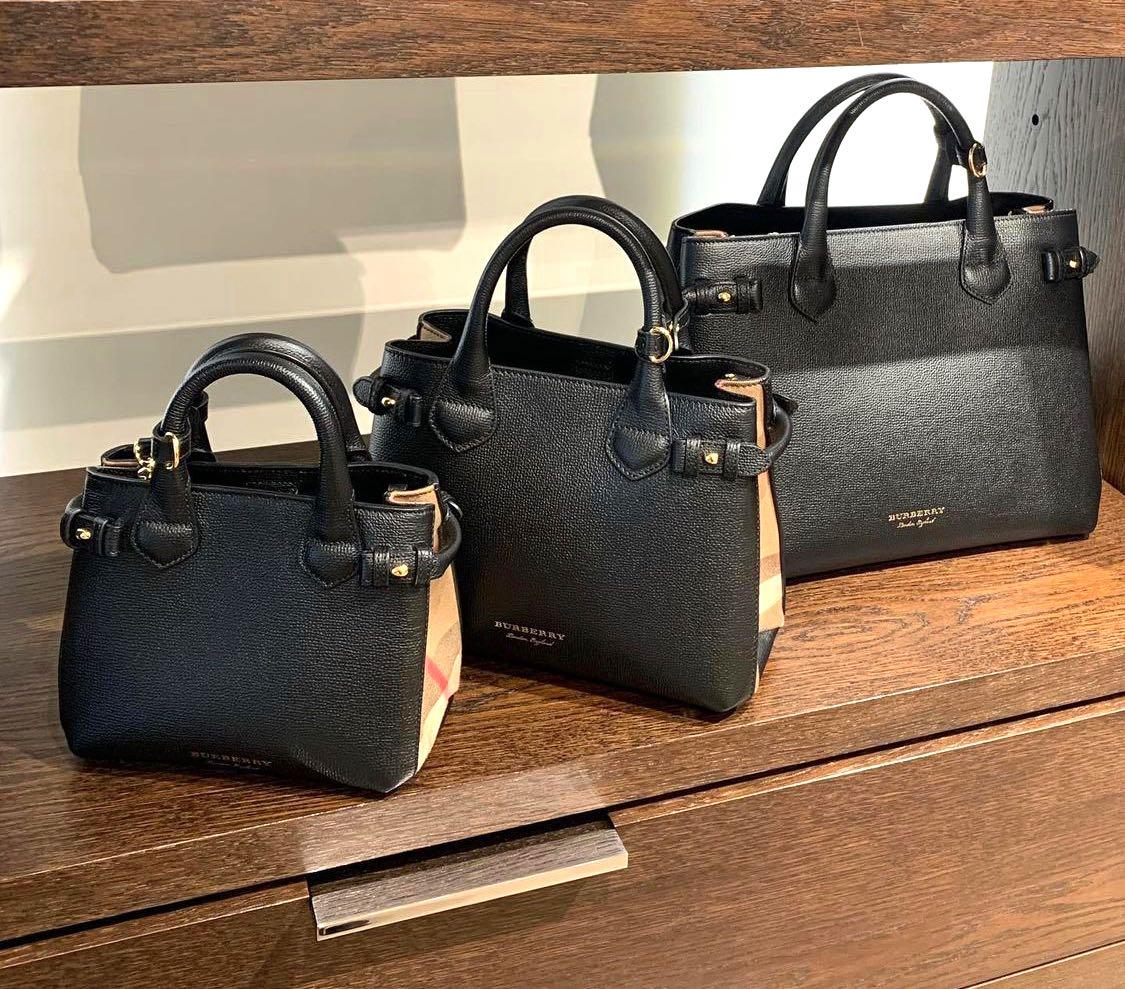 Brand New Burberry Banner Tote Black. Mini/Small/Medium, Bags & Wallets on Carousell