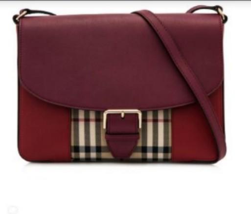 Burberry women's horseferry check and leather clutch bag honey tan hot sale
