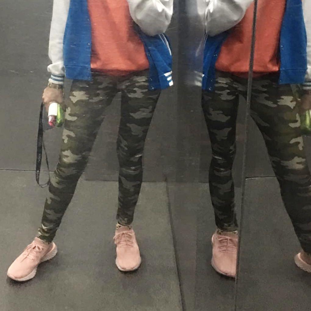Kids camouflage camo design leggings sports outdoor gym workout outfit comfy sweat pants seluar sukan army black pink kpop