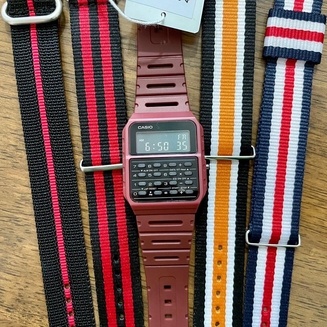 Casio Retro Databank Calculator Watch Unisex Ca 53wf Ca 53w Optional Top Up For mm Nylon Nato Zulu Nylon Replacement Straps Vintage Men S Fashion Watches Accessories Watches On Carousell