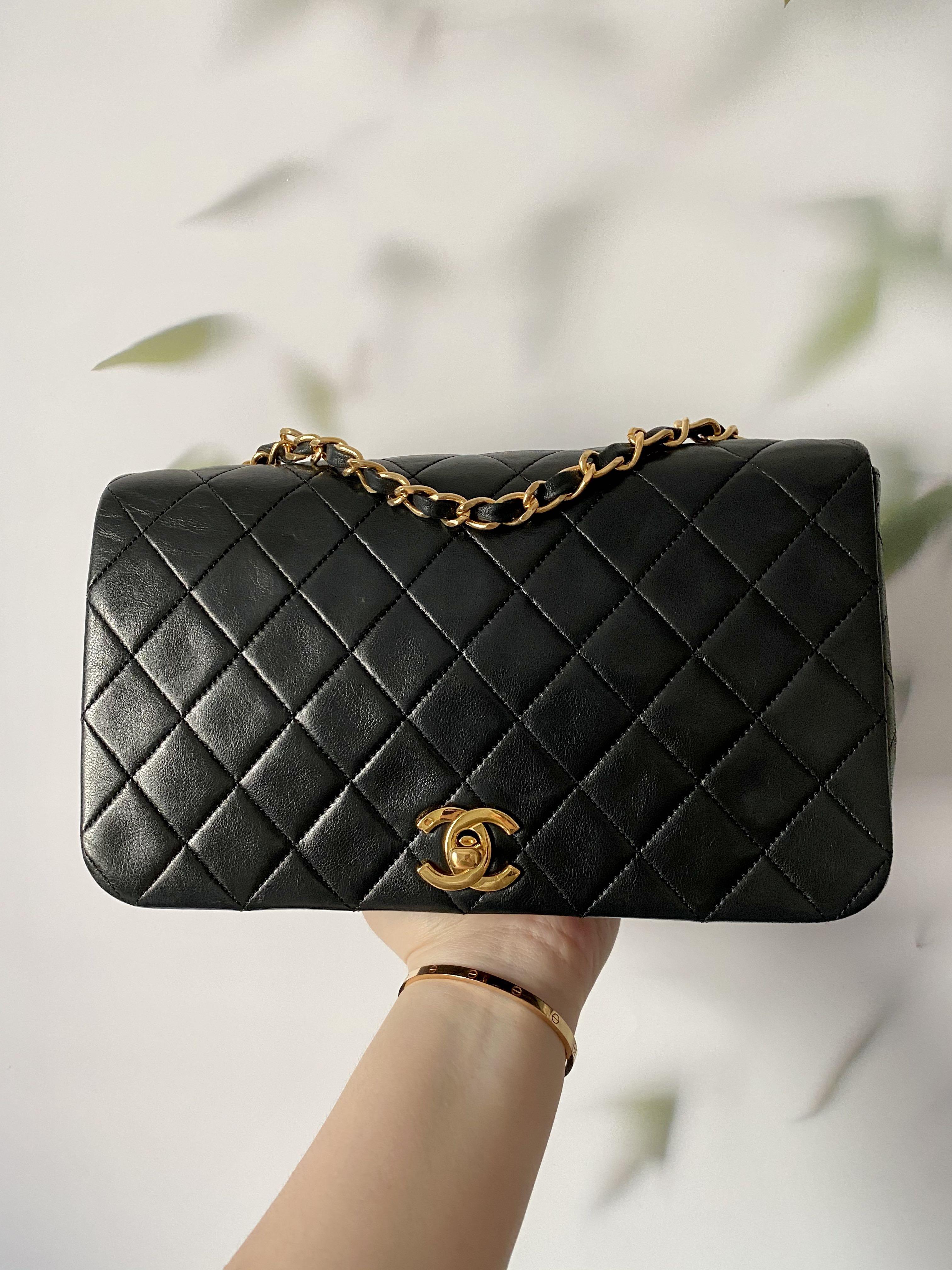Chanel Black 23cm Full Flap with 24K Gold Hardware, Luxury, Bags & Wallets  on Carousell