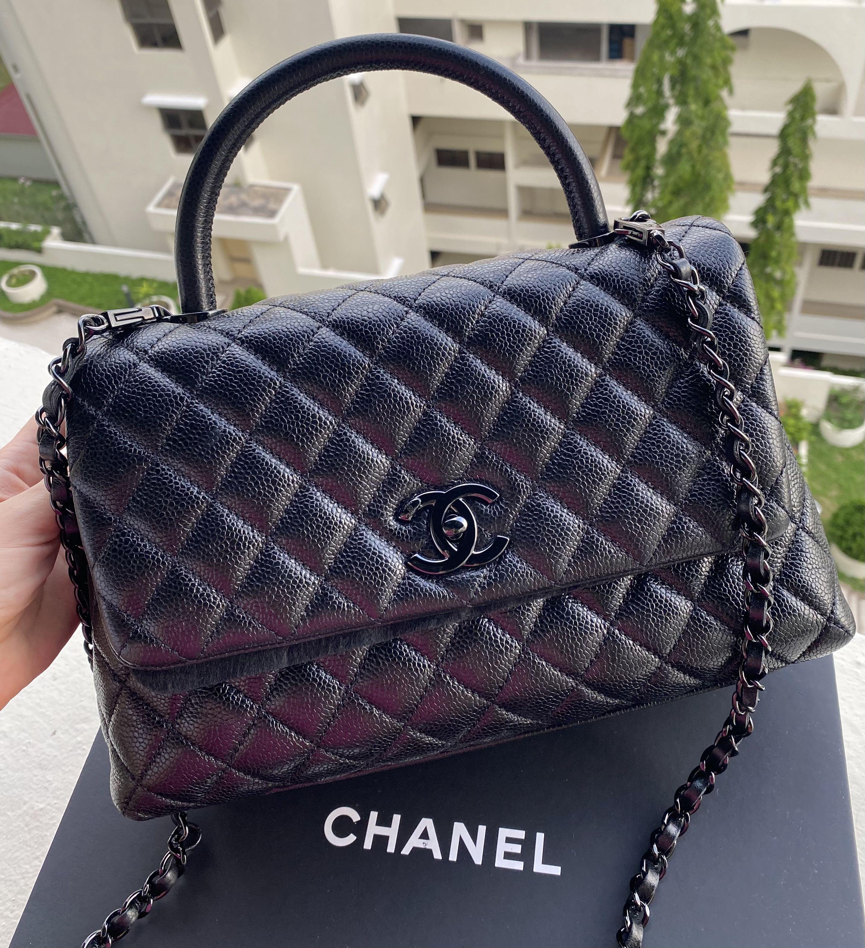 Chanel coco handle so black (29cm), Luxury, Bags & Wallets on Carousell